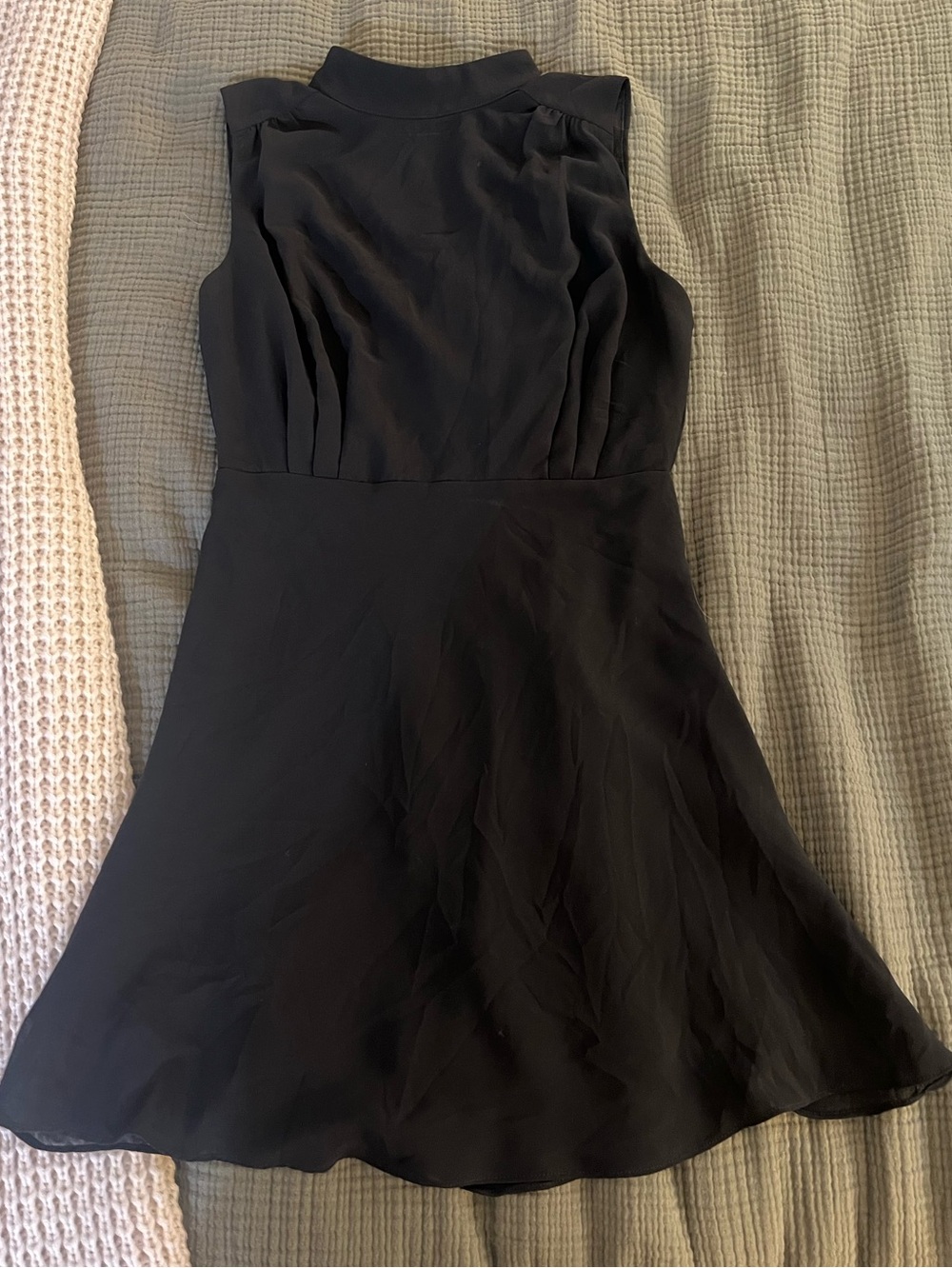 Lulu's Black Sleeveless Mock-Neck Mini Dress